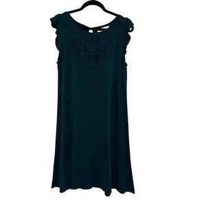 Loft Dress‎ Sleeveless Ruffle Trim Aqua Casual Dress Size M
